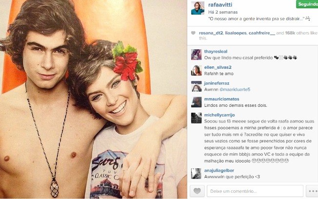 As fotos de Rafa Vitti e Isabella Santoni nas redes sociais