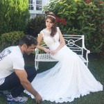 Amanda Gontijo usa 12 vestidos de noiva em ensaio