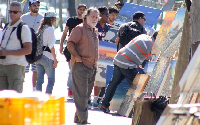 Tony Ramos na gravação da novela 'Favela Chique'