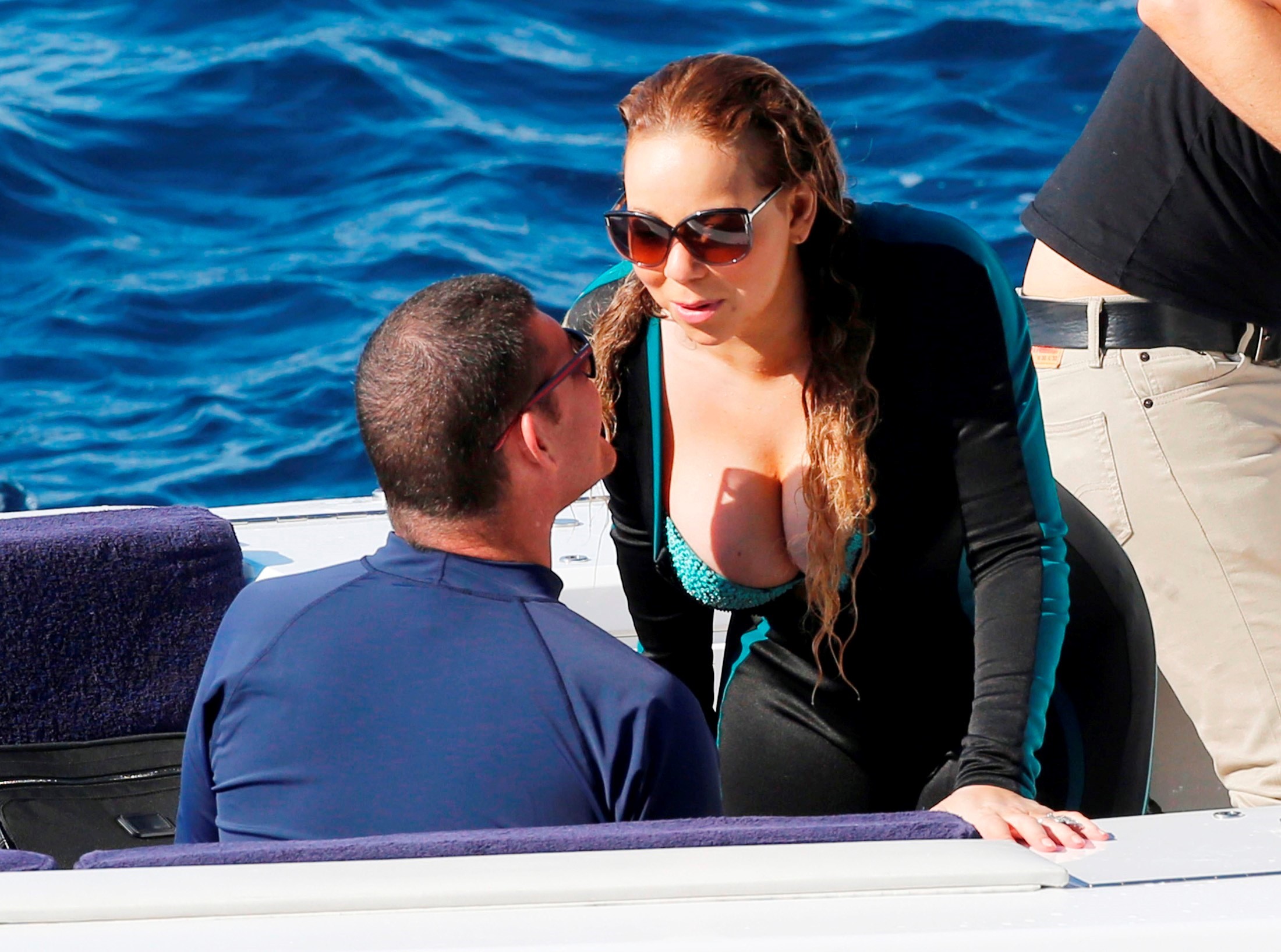 Mariah Carey e novo namorado (Foto: AKM-GSI)