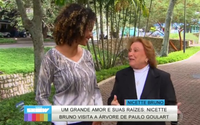 Nicette Bruno conhece árvore plantada em homenagem a Paulo Goulart