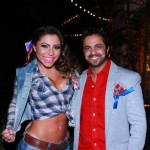 De barba fake, Thammy Miranda participa de festa julina com namorada