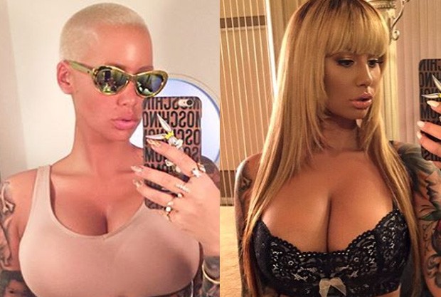 Amber Rose ao natural e de peruca (Foto: Reprodução/Instagram)