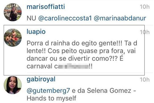 Luana deixou comentário debochado no Instagram: 'É Carnaval c...'