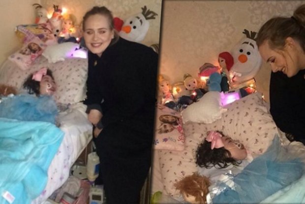Adele visitou uma fã de 12 amps que sofre de uma doença terminal
