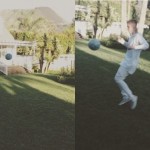 Justin Bieber joga bola com Neymar no quintal de sua casa: "Bagunça"