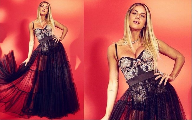 Giovanna Ewbank compareceu ao evento com um vestido que chamou atenção entre os looks das famosas pela saia