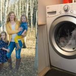 Filha fica presa em máquina de lavar e mãe desabafa sobre acidentes com crianças